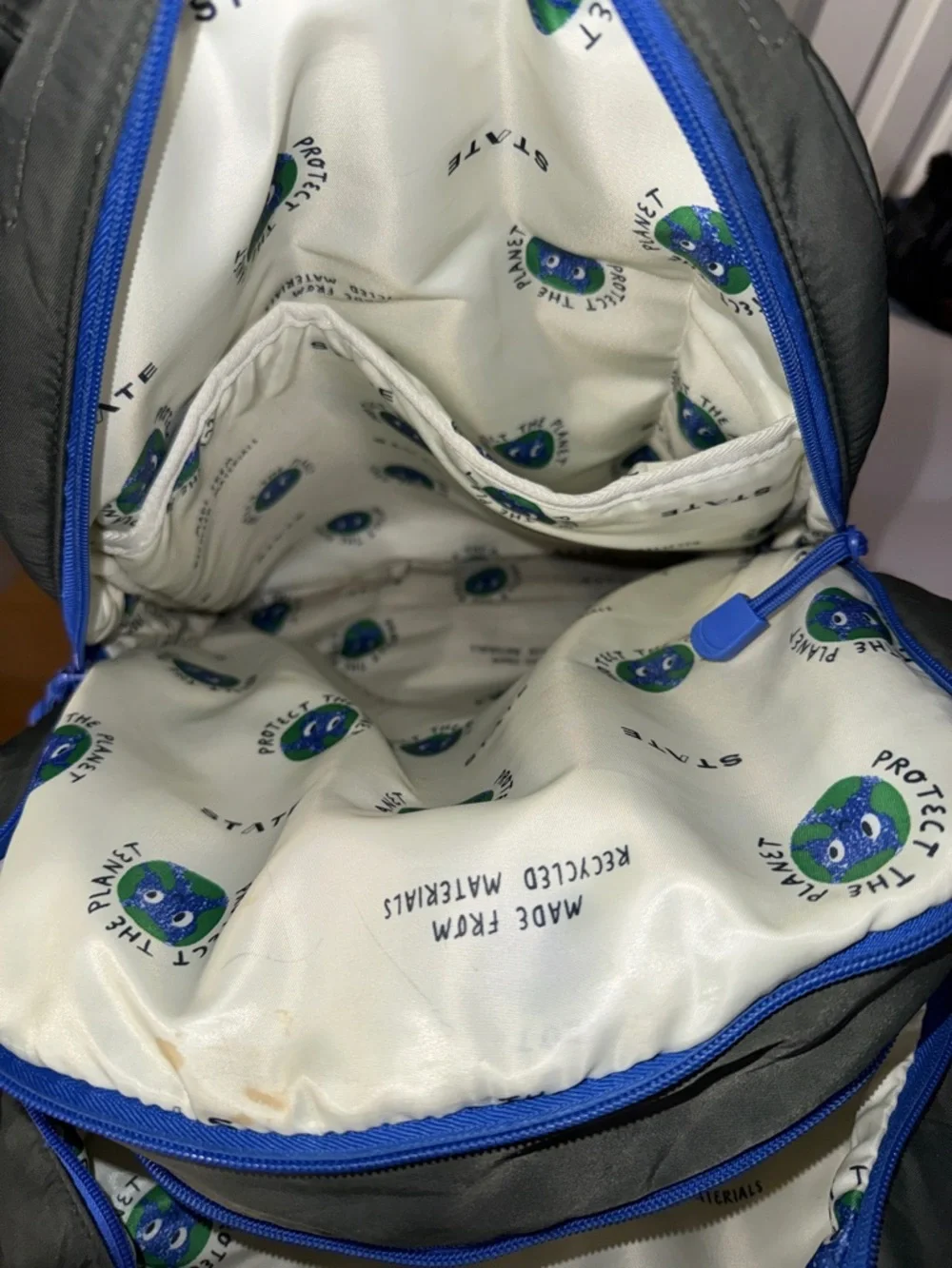 State checkered school backpack